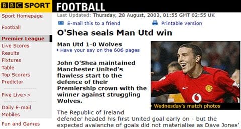 Screenshot from BBD Sport website.
