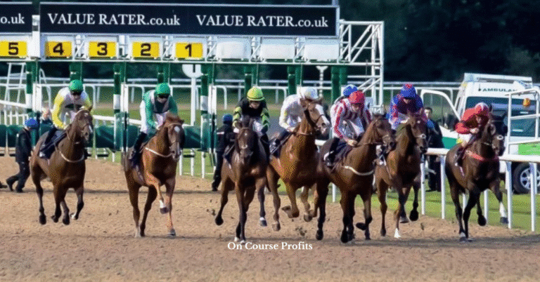 Image shows horses leaving the starting stalls on the All Weather surface.