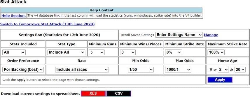 Horseracebase stat attack