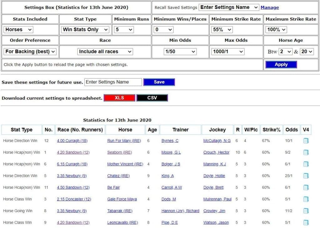 Horseracebase check by trainer course record