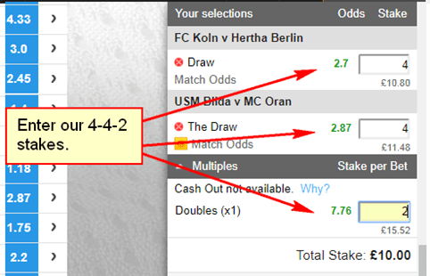 Back the draw in both matches in ‘Win’ singles. We also then back them both in a ‘Win Double’.