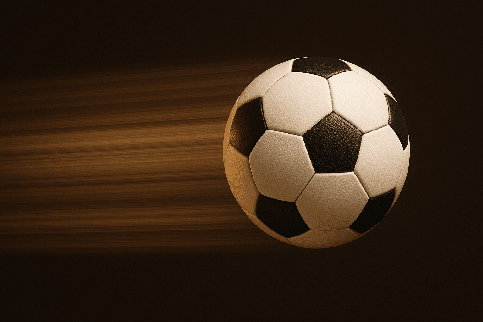 Image shows a speeding football flying through the air.