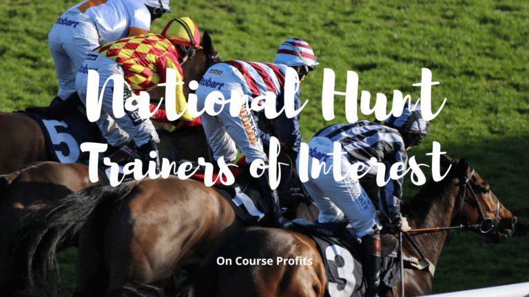 Image showing the back of jockeys on horses going down to post for National Hunt race.