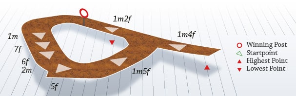Image showing the course lay out on the Lingfield All Weather as per the Racing Post
