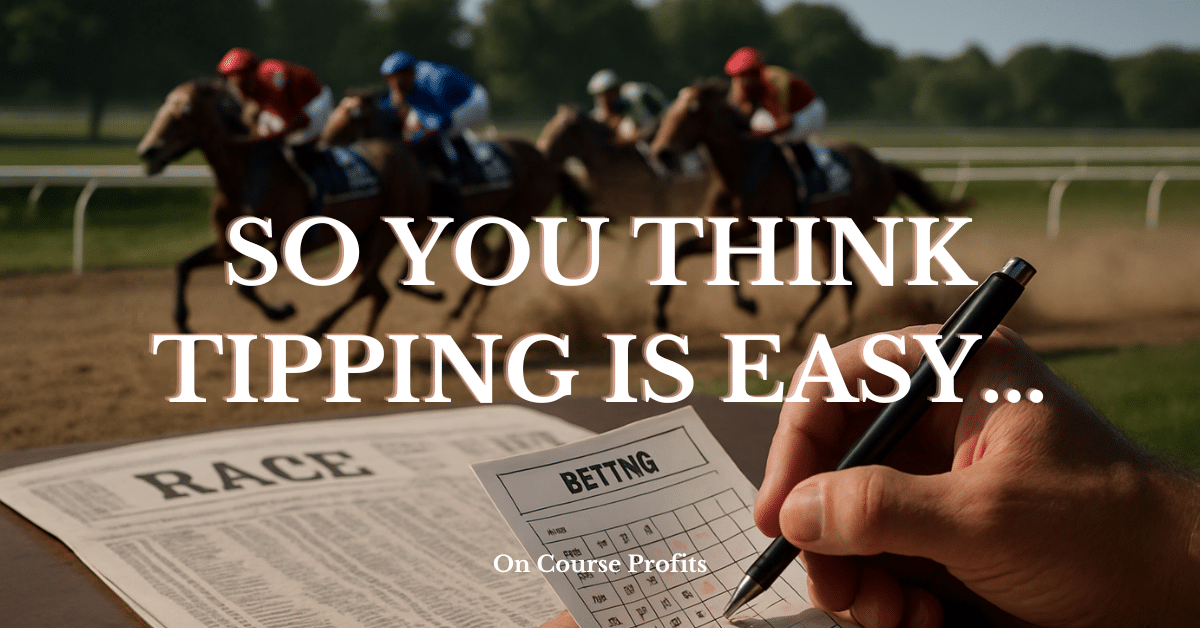 Image shows a hand and a betting slip while at the race track