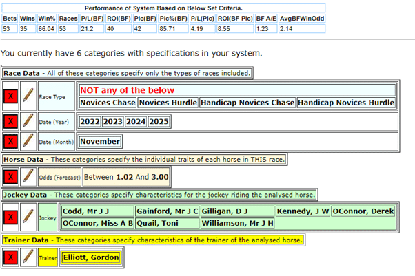 Horseracebase settings for system JO-132-78-11-2025-Micro.