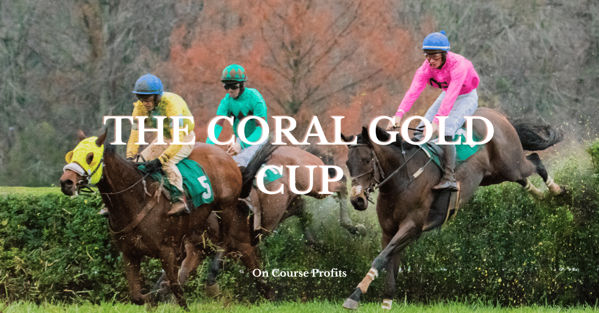 Image shows three horses jumping a chase fence.