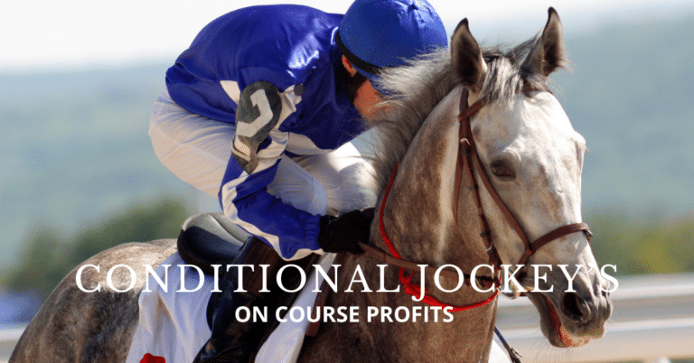 Image shows jockey in blue silks riding a grey horse