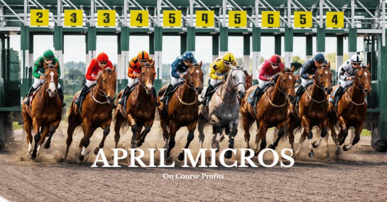 Image shows horses breaking from stalls on an All Weather surface.