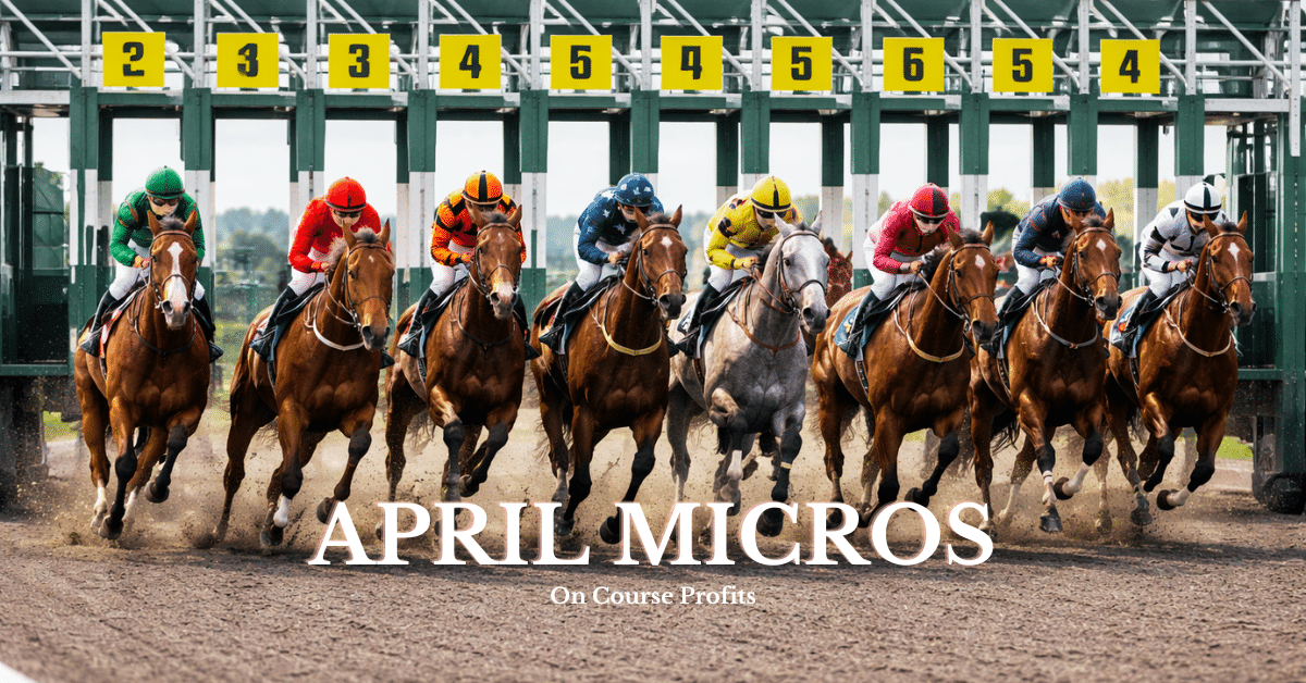 Image shows horses breaking from stalls on an All Weather surface.