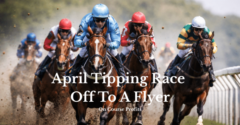 Jockey in blue silks leads a pack of racehorses charging down the turf track during a competitive horse race version 2