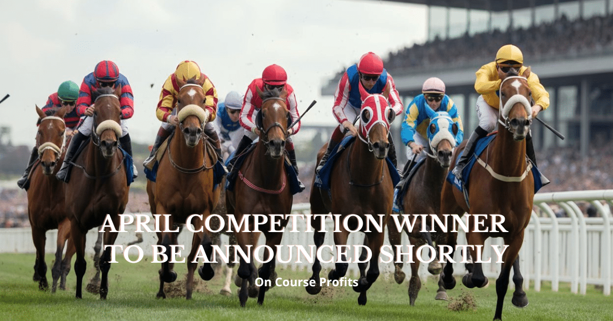 Racehorses burst from the starting gates at dawn, with jockeys leaning forward as the turf flies.