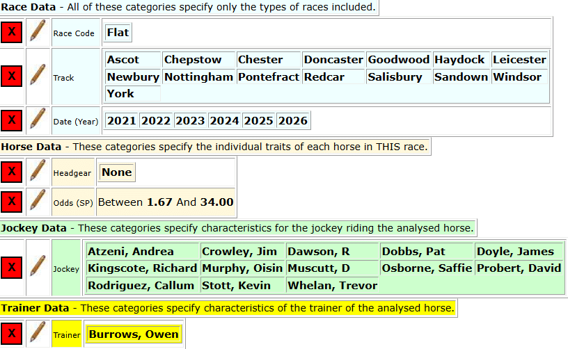 Image shows horseracebase settings